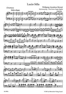 Lucio Silla K. 135 - Mozart - Vocal Score, Urtext edition