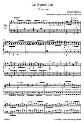 Lo Speziale - Der Apotheker Hob. XXVIII:3 - Haydn - Vocal Score, Urtext edition