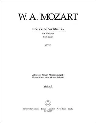 Baerenreiter Verlag - Eine kleine Nachtmusik for Strings in G major K. 525 - Mozart - Violin II Part, Urtext edition