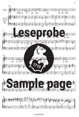 Mein Alter Kommt, Ich Kann Nicht Sterben - Kuhnau - Vocal Score - SATB Accompanied