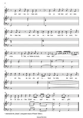 Mein Alter Kommt, Ich Kann Nicht Sterben - Kuhnau - Vocal Score - SATB Accompanied