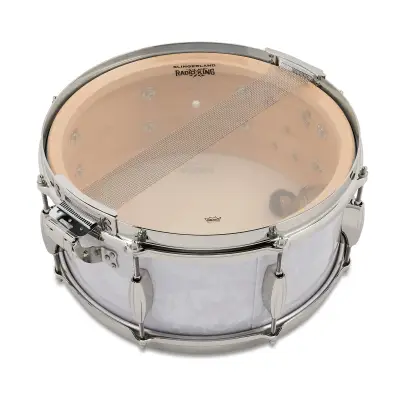 Limited Edition 6.5x14\'\' Gene Krupa Radio King Snare Drum - White Marine Pearl Wrap