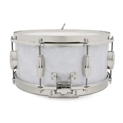 Limited Edition 6.5x14\'\' Gene Krupa Radio King Snare Drum - White Marine Pearl Wrap
