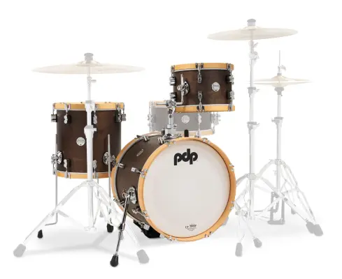Pacific Drums - Concept Maple 3-Piece Shell Pack (18,12,14) - Walnut Stain with Natural Hoops