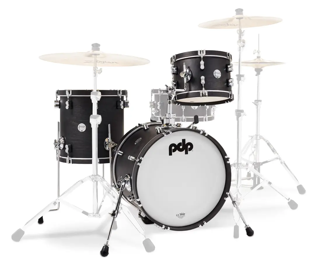 Concept Maple 3-Piece Shell Pack (18,12,14) - Ebony Stain with Ebony Hoops
