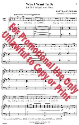 Who I Want to Be - Morris/Menon - Choral Octavo - TTB Accompanied