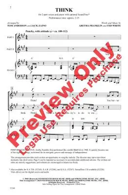 Think - Anderson/Zaino - Choral Octavo - 2-Pt Accompanied