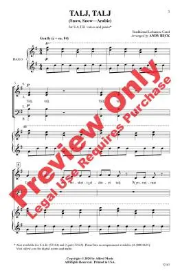 Talj, Talj - Beck - Choral Octavo - SATB Accompanied