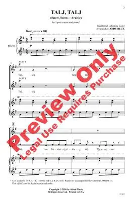 Talj, Talj - Beck - Choral Octavo - 2-Pt Accompanied