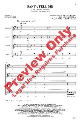 Santa Tell Me - Grande/Sharpe - Choral Octavo - SATB A Cappella