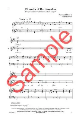 Rhumba of Rattlesnakes - Burrows - Choral Octavo - 2-Pt Accompanied