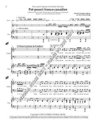 Pot-pourri franco-canadien - Phare-Bergh - Choral Octavo - SATB Accompanied