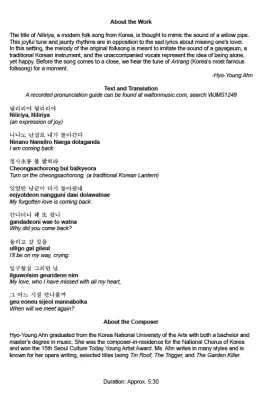 Niliriya - Ahn - Choral Octavo - SATB A Cappella