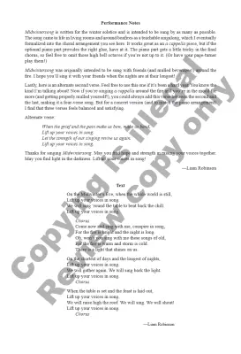 Midwintersong - Robinson - Choral Octavo - SATB A Cappella (Opt. Piano)