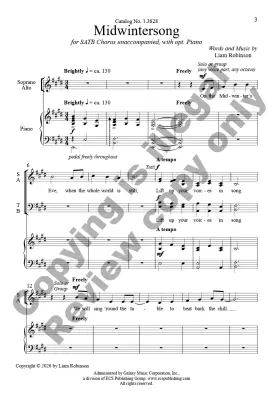 Midwintersong - Robinson - Choral Octavo - SATB A Cappella (Opt. Piano)