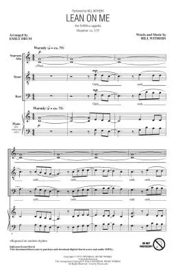 Lean on Me - Withers/Drum - Choral Octavo - SATB A Capella