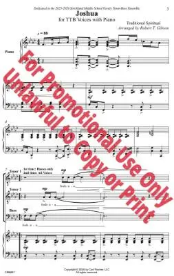 Joshua - Gibson - Choral Octavo - TTB Accompanied