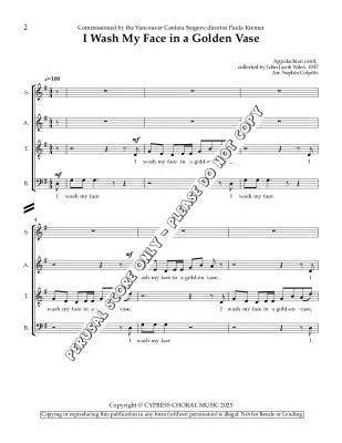I Wash My Face in a Golden Vase - Colpitts - Choral Octavo - SATB Accompanied