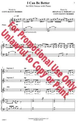 I Can Be Better - Wright/Morris - Choral Octavo - SSA Accompanied