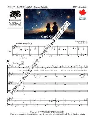 Good Old Days - Colpitts - Choral Octavo - SATB Accompanied
