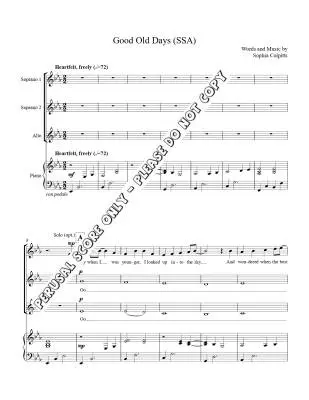Good Old Days - Colpitts - Choral Octavo - SSA Accompanied