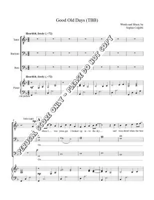 Good Old Days - Colpitts - Choral Octavo - TBB Accompanied