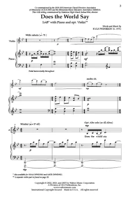 Does the World Say? - Pederson - Choral Octavo - SAB Accompanied