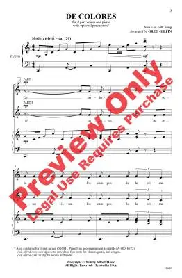 De Colores - Gilpin - Choral Octavo - 2-Pt Mixed