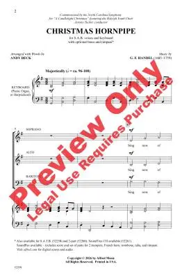 Christmas Hornpipe - Handel/Beck - Choral Octavo - SAB Accompanied