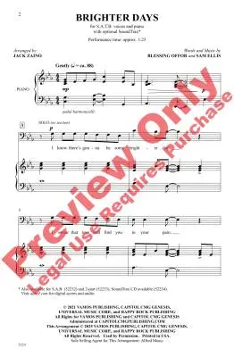 Brighter Days - Offor/Ellis/Zaino - Choral Octavo - SATB Accompanied