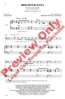 Brighter Days - Offor/Ellis/Zaino - Choral Octavo - SAB Accompanied
