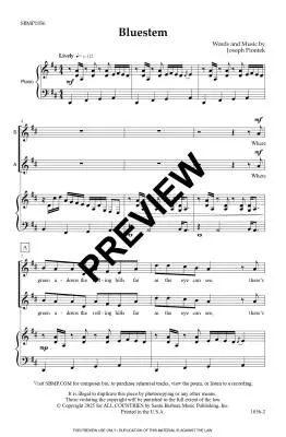 Bluestem - Piontek - Choral Octavo - SATB Accompanied