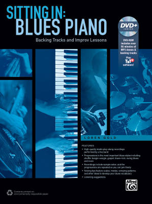 Alfred Publishing - Sitting In: Blues Piano Backing Tracks and Improv Lessons - Gold - Book/DVD-ROM