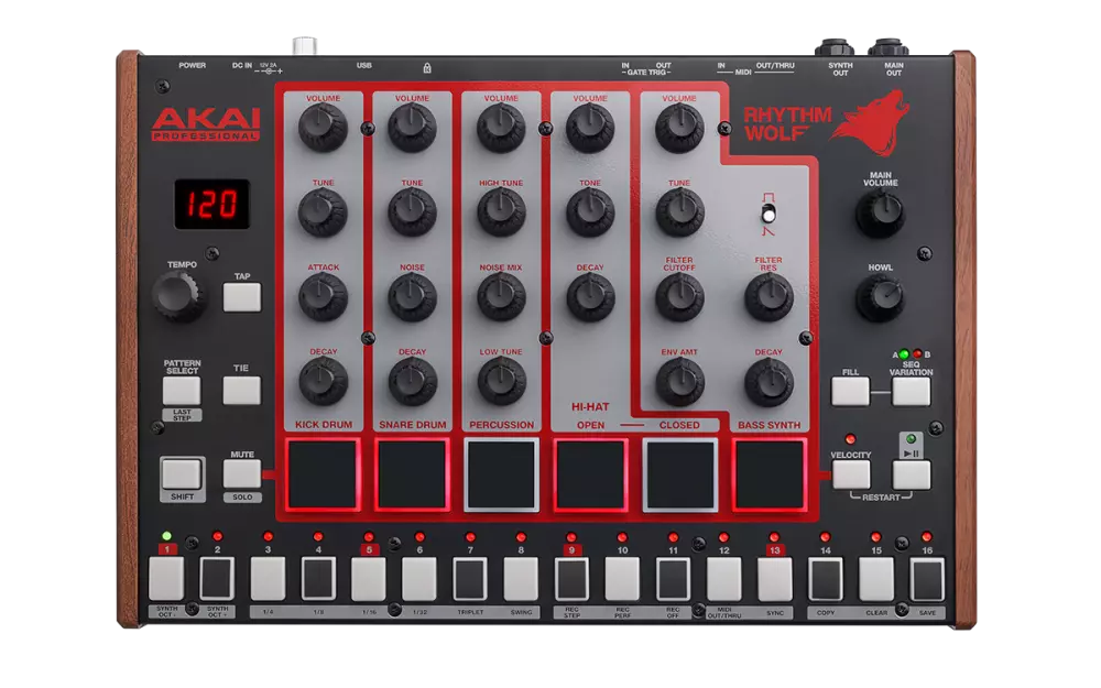 Analog Drum Machine and Bass Synthesizer with 32-step Sequencer