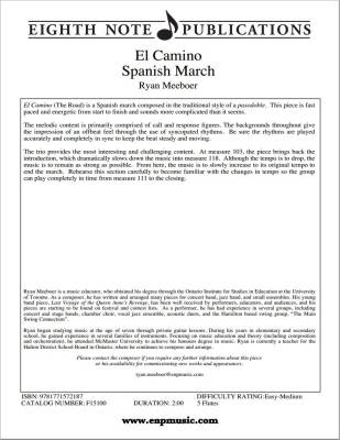 Eighth Note Publications - El Camino: Spanish March - Meeboer - 5 Flutes