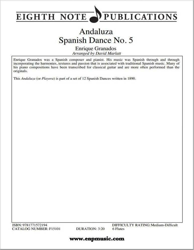 Andaluza - Spanish Dance No. 5 - Granados/Marlatt - 6 Flutes