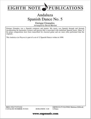 Eighth Note Publications - Andaluza - Spanish Dance No. 5 - Granados/Marlatt - 6 fltes
