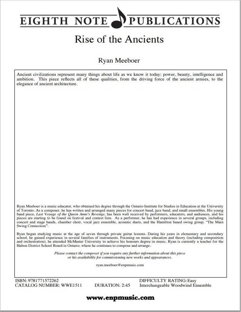 Rise Of The Ancients - Meeboer - Interchangeable Woodwind Ensemble