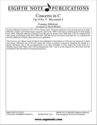 Concerto in C Op. 9 No. 9 - Movement I - Albinoni/Marlatt - Interchangeable Woodwind Ensemble