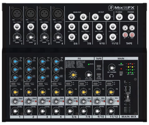 12 Channel Compact Mixer with Effects