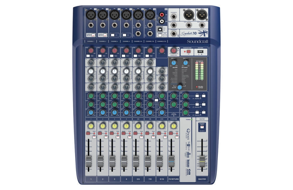 10 Channel Analog Mixer with Lexicon Effects and USB