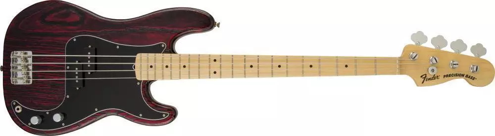 LTD Ed. Sandblasted Precision Bass with Ash Body, Crimson Red, Maple