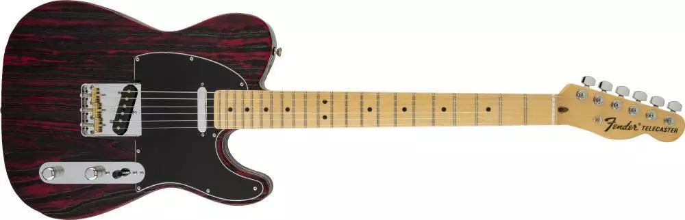 LTD Ed. Sandblasted Telecaster with Ash Body, Crimson Red Transparent, Maple