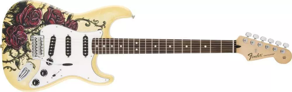Special Edition David Lozeau Art Stratocaster, Rose Tattoo, Rosewood