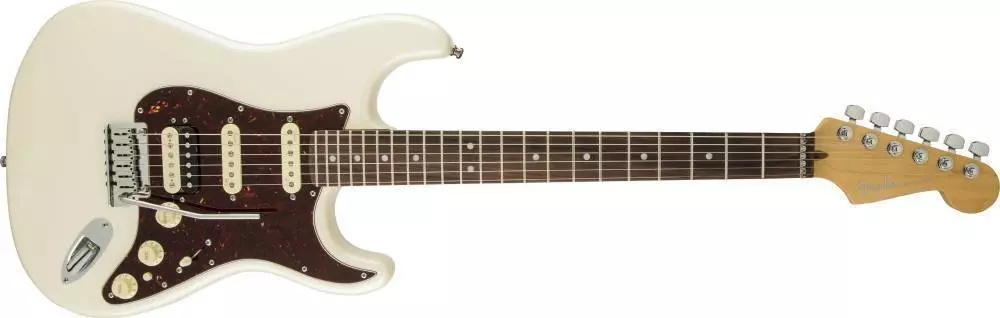 American Deluxe Stratocaster HSS Shawbucker Olympic Pearl, Rosewood