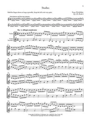 Studies, Op. 45 � Book I - Wohlfahrt/Kelly - Violin/Optional Duet