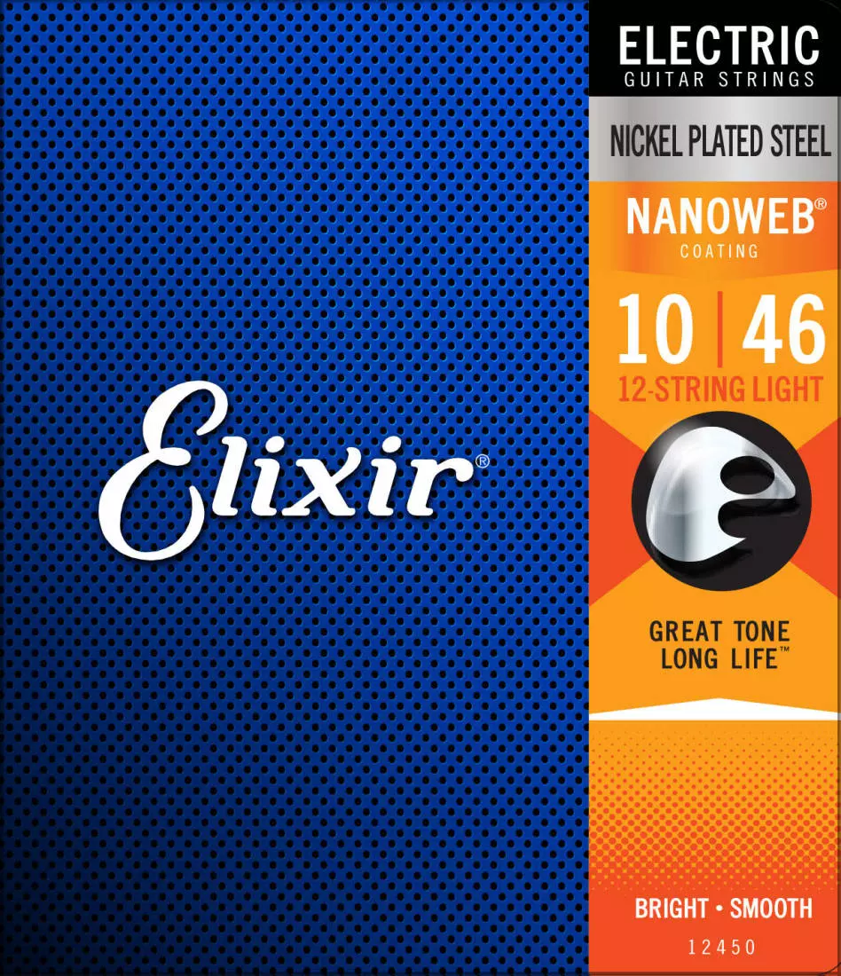 Electric Guitar Strings with NANOWEB Coating, 12-String Light