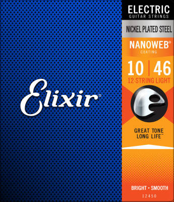 Elixir Strings - Electric Guitar Strings with NANOWEB Coating, 12-String Light