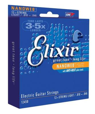 Electric Guitar Strings with NANOWEB Coating, 12-String Light
