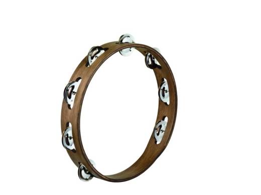 Traditional Single Row 10 inch Tambourine - Stainless Steel Jingles